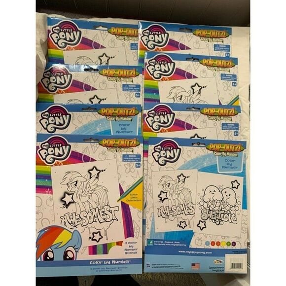 Set of 8 My Little Pony color by number - Picture 1 of 3